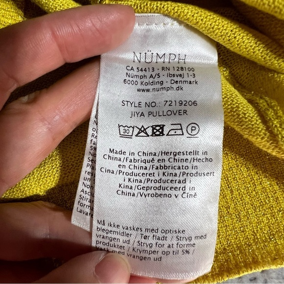 ⭐️ NUMPH Yellow Jiya Pullover Sleeveless Knit Ruffle Tank Top Size Small EUC - Picture 5 of 6